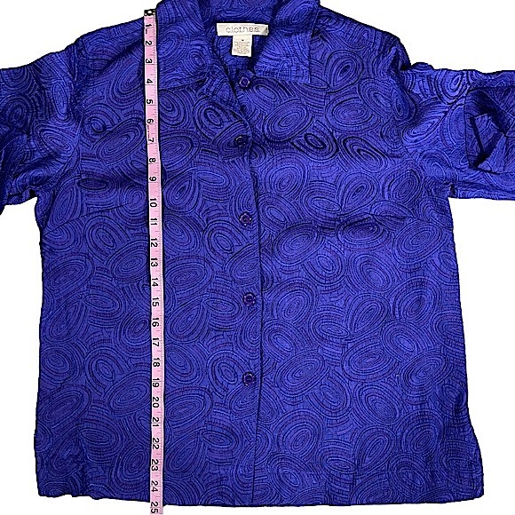 C.l.o.t.h.e.s. Size medium deep purple button down embroidered jacket/blouse EUC - Picture 9 of 12